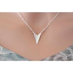 Sterling Silver 3D Arrow Connector Necklace, Dimensional Arrow Necklace